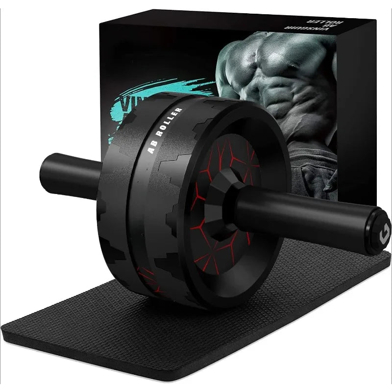 Rueda Abdominal para Ejercicios en Casa, Equipo de Entrenamiento para Abdominales y Core con Accesorios de Rodillera, Rueda Abdominal para Entrenamiento de Fuerza de Cuerpo Completo
