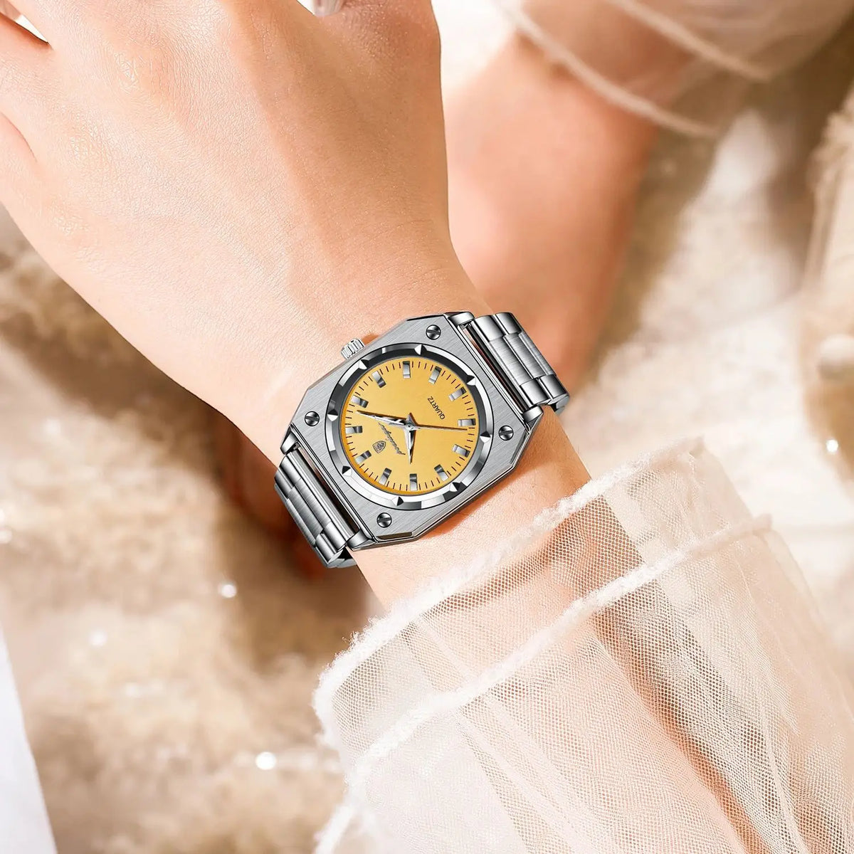 Reloj de pulsera elegante para dama POEDAGAR, resistente al agua, de acero inoxidable, luminoso, reloj de mujer exquisito, cuarzo, relojes de mujer de alta calidad