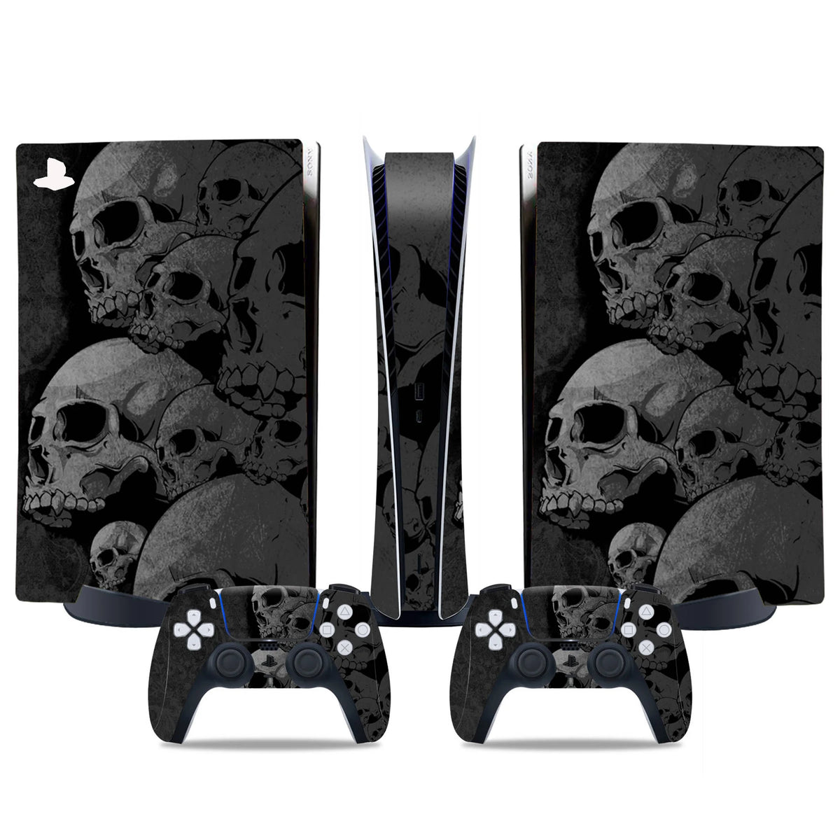 Adhesivo de vinilo protector para consola PS5 edición digital, set completo de cubierta para la consola y 2 controles