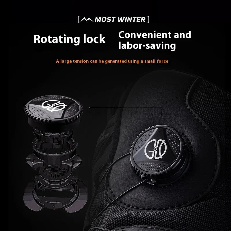Botas de invierno para hombre 2025, nuevas botas de nieve cálidas, botas de esquí para deportes al aire libre de felpa gruesa, zapatos de invierno antideslizantes impermeables para hombre