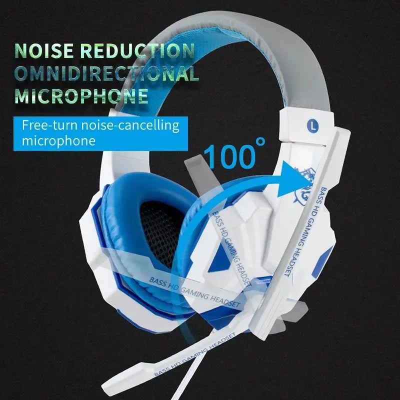 Auriculares para juegos con luz LED RGB, auriculares con micrófono de baja latencia, auriculares para juegos con cable de 3,5mm para ordenador, PS4, PS5, Xbox, auriculares estéreo con graves