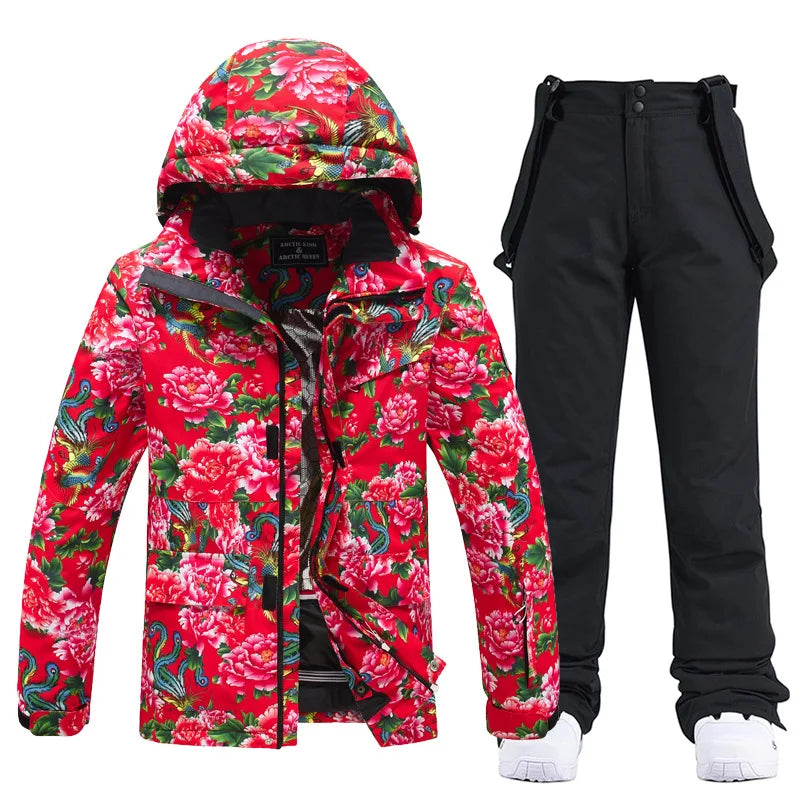 Nuevo traje de esquí de viento democrático, traje para mujer y hombre, ropa de esquí al aire libre, conjunto de traje de esquí para Snowboard