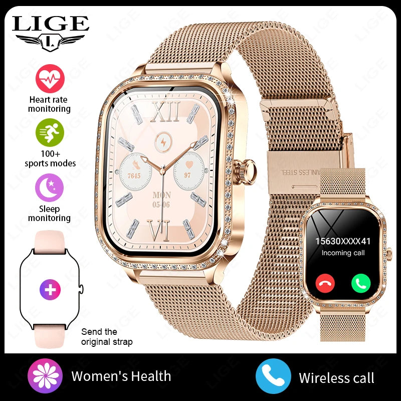 New Smart Watch For Women Gifts 1.75" HD Display Heart Rate Sport Fitness IP68 Waterproof Bluetooth Call Ladies Gift Smartwatch