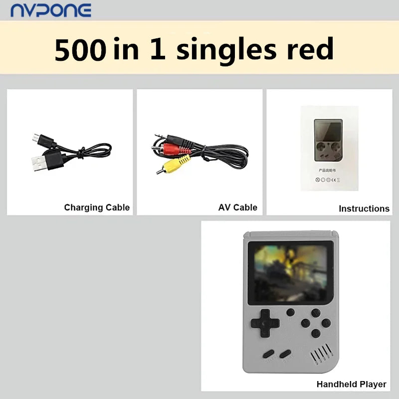Consola de juegos retro arcade de 5 pulgadas con más de 500 juegos integrados, emulador de Game Boy, consola de videojuegos portátil para TV
