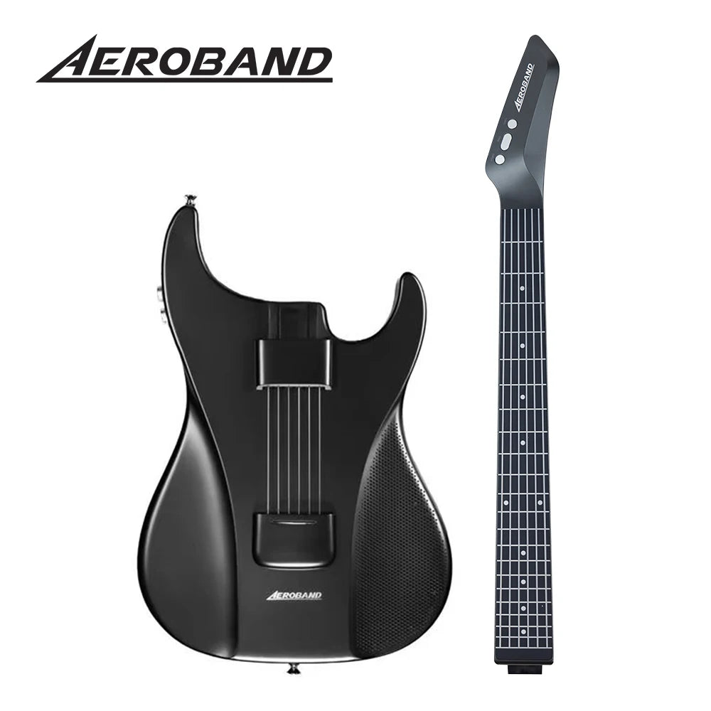 AeroBand Guitarra eléctrica de viaje Cuerda de silicona sin dolor Todo en uno 9 estilos de sonido Bajo acústico con micrófono con altavoz