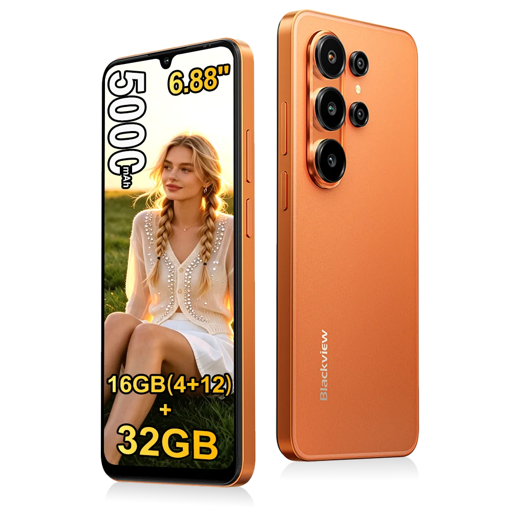 Blackview Wave 10C Smartphone, 6.88 Inch HD+ IPS Screen,4GB RAM+32GB ROM, Ultra Thin 9.1mm Lightweight 205g Mobile Phone, 32MP Main Camera, 1080P FHD Video Recording, 5000mAh Large Capacity Battery, Doke AI 2.0, Free TPU Prot