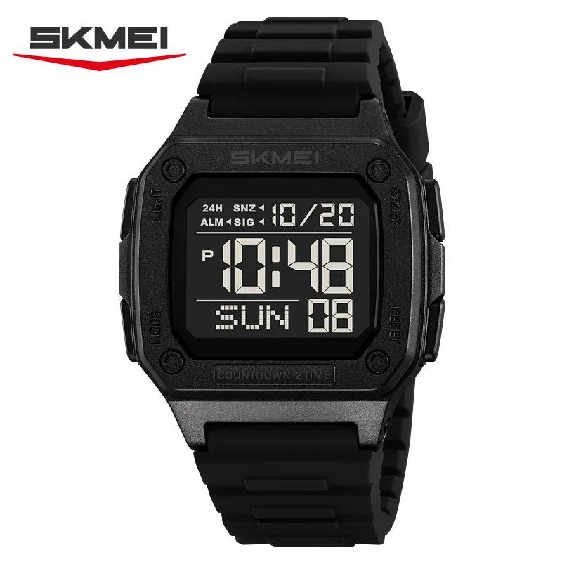 SKMEI 2456 New Outdoor Sport Digital Watch for Men Waterproof Mens LED Digital Electronic Wristwatch Display Clock Reloj Hombre