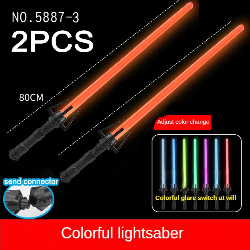 Nuevos juguetes de sable de luz láser RGB con 7 colores intercambiables, efectos de sonido Force FX, sonido de disparo (FOC), juguetes Jedi, regalos