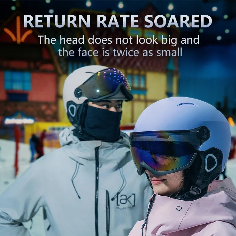 Casco de Esquí Horntour Nuevo 2026 para Hombre y Mujer con Gafas, Casco Cálido de Alta Calidad para Snowboard, Deportes al Aire Libre, Moldeado Integralmente