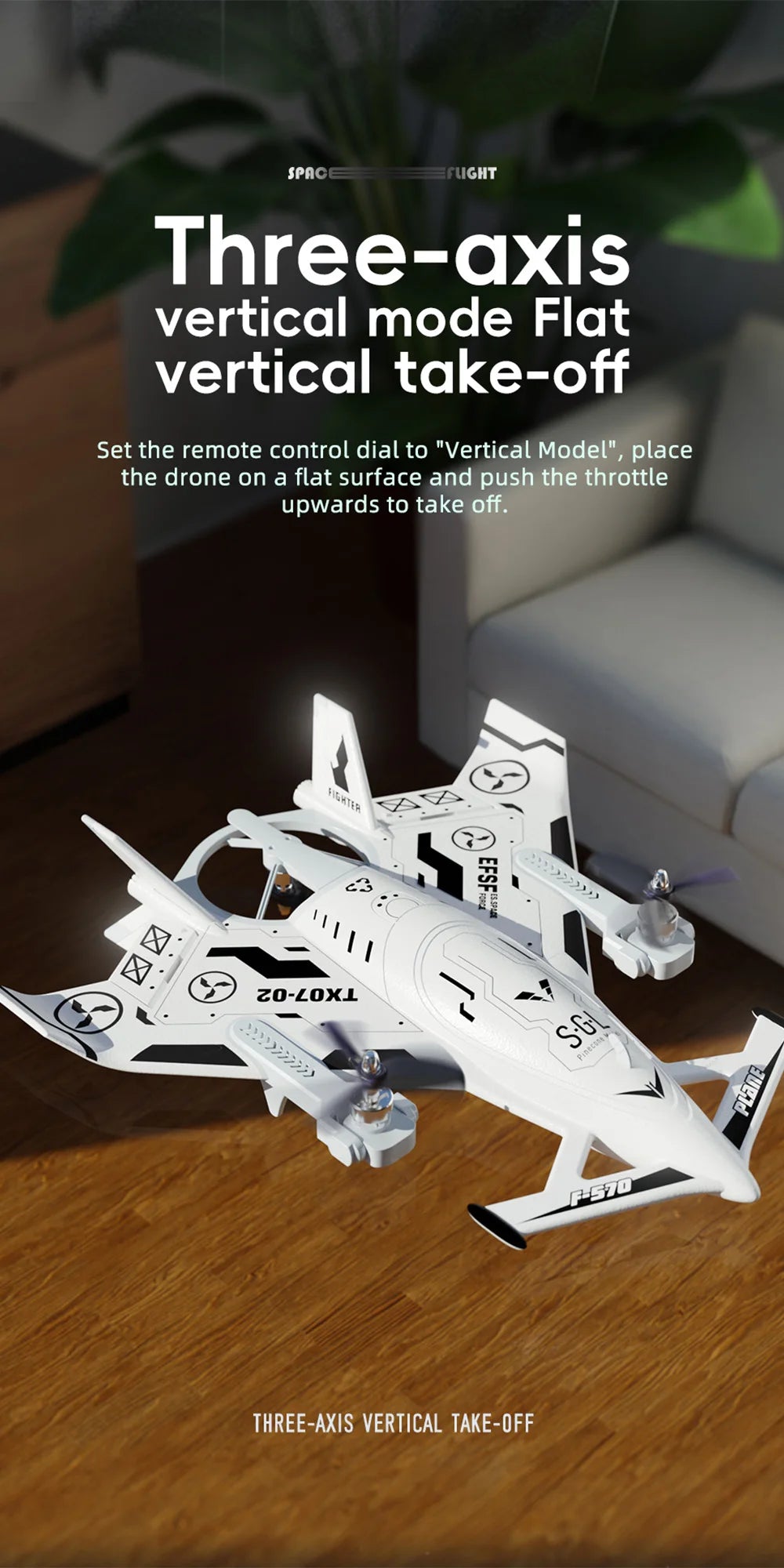 9IMOD RC avión SG-F35 acrobático Fighterc 8 canales Material EPP giros de 6 ejes 2,4G vuelo de 3 modos 200M 2 velocidades planeador sin escobillas