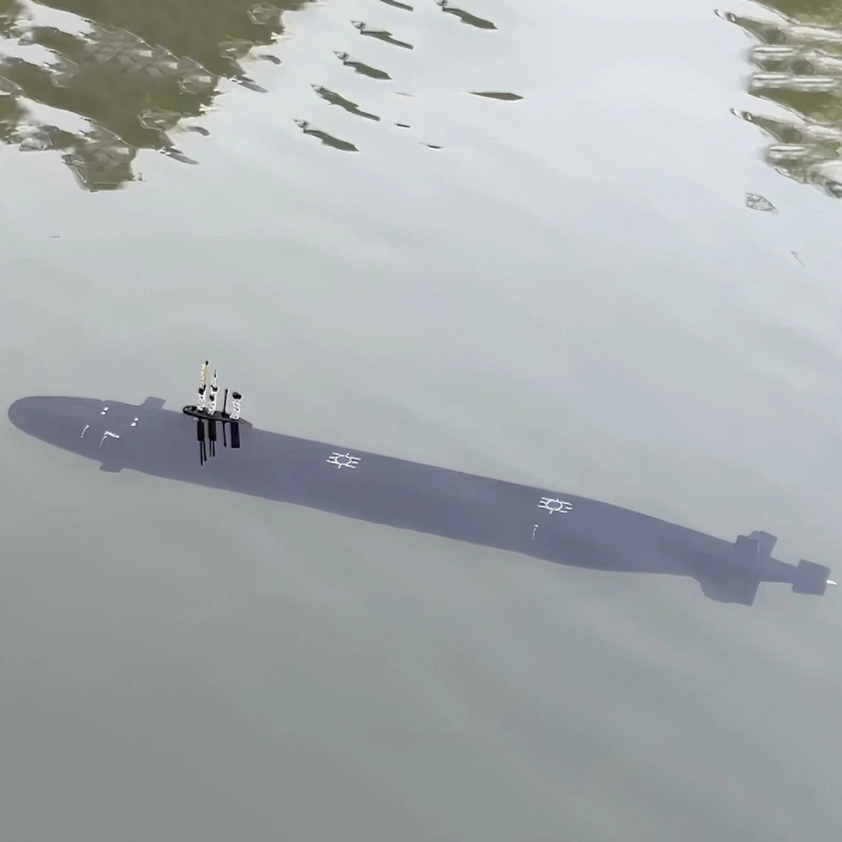 Submarino teledirigido clase Seawolf RC 1/120 de 116 cm con función de lanzamiento, modelo de barco de guerra, juguete, RTR