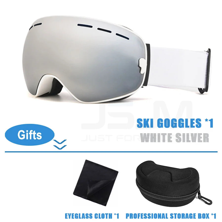 JSJM-Juego de gafas de esquí profesionales para hombre y mujer, lentes antiniebla UV400 para Snowboard, motos de nieve, Navidad, Año Nuevo, el mejor regalo