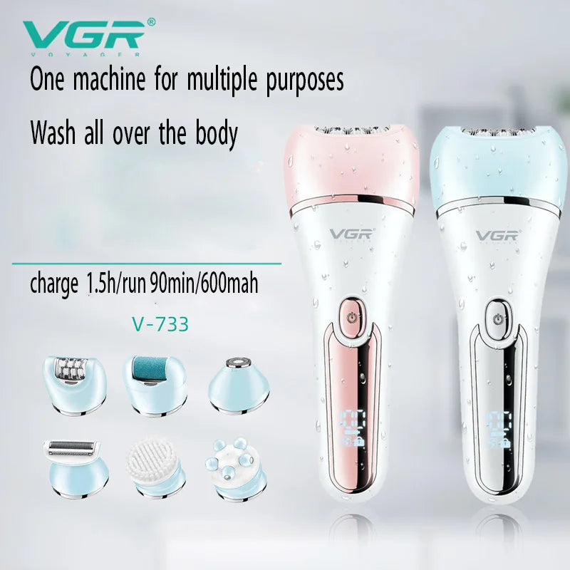 VGR-depiladora eléctrica para mujer, afeitadora femenina, depilación corporal para piernas, labio, barbilla, recortador de Bikini, utensilio para eliminar el vello Facial