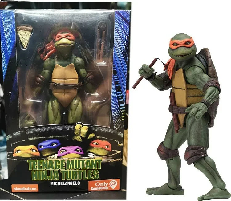 Figura de acción articulada de 7 pulgadas Neca Teenage Mutant Ninja Turtles versión película de 1990, edición limitada, modelo decorativo, juguetes