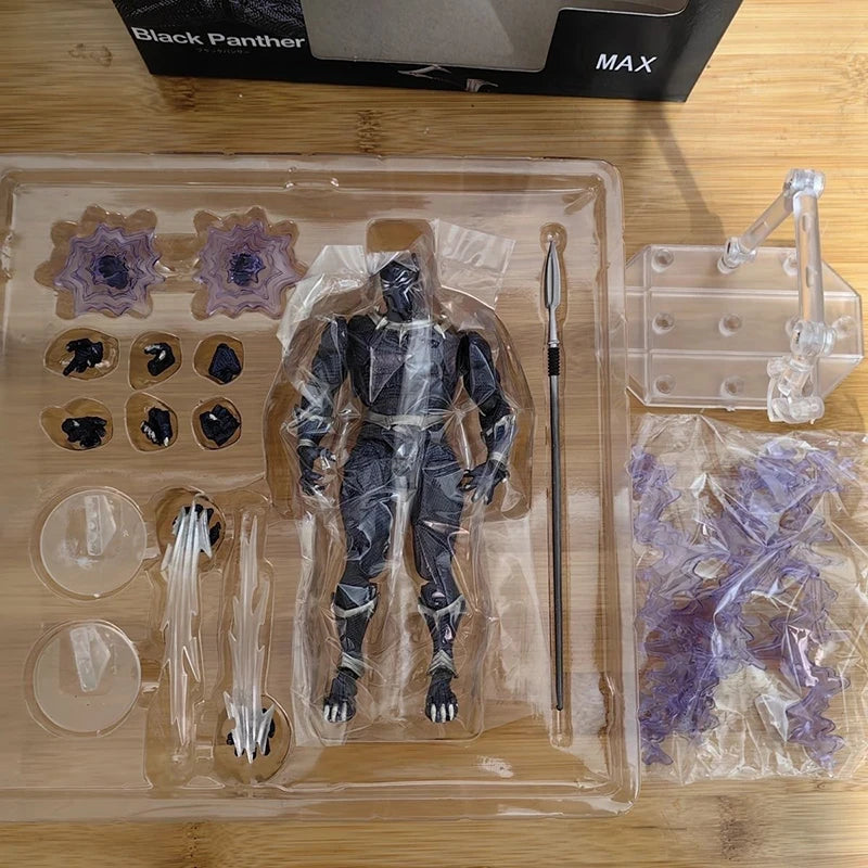 Figura de acción de Black Panther de Revoltech Yamaguchi, modelo de Deadpool y Venom, juguetes de Black Panther King of Wakanda T'Challa
