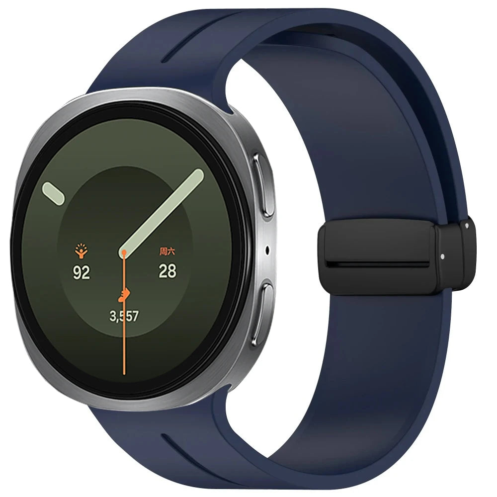 Correa de silicona suave para Samsung Galaxy Watch 9/8 40/44mm con hebilla magnética, banda transpirable para Galaxy Watch 8 Classic 46mm