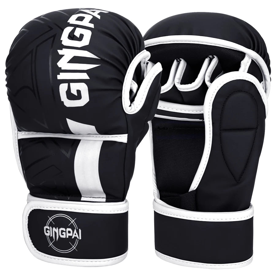 Guantes de Boxeo Profesionales MMA, Medios Dedos, para Saco de Arena, Karate, Muay Thai, Entrenamiento, PU, Adultos y Niños, Equipo de Boxeo Reforzado