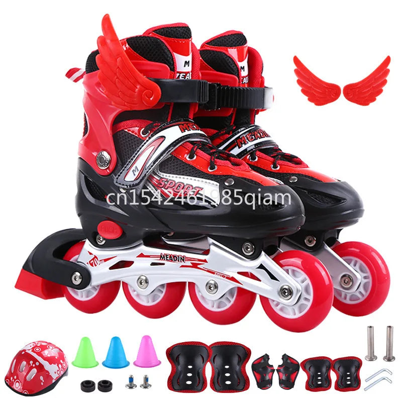 Patines de Ruedas Ajustables para Niños y Niñas, con Ruedas con Luz Intermitente, Patines en Línea para Exteriores