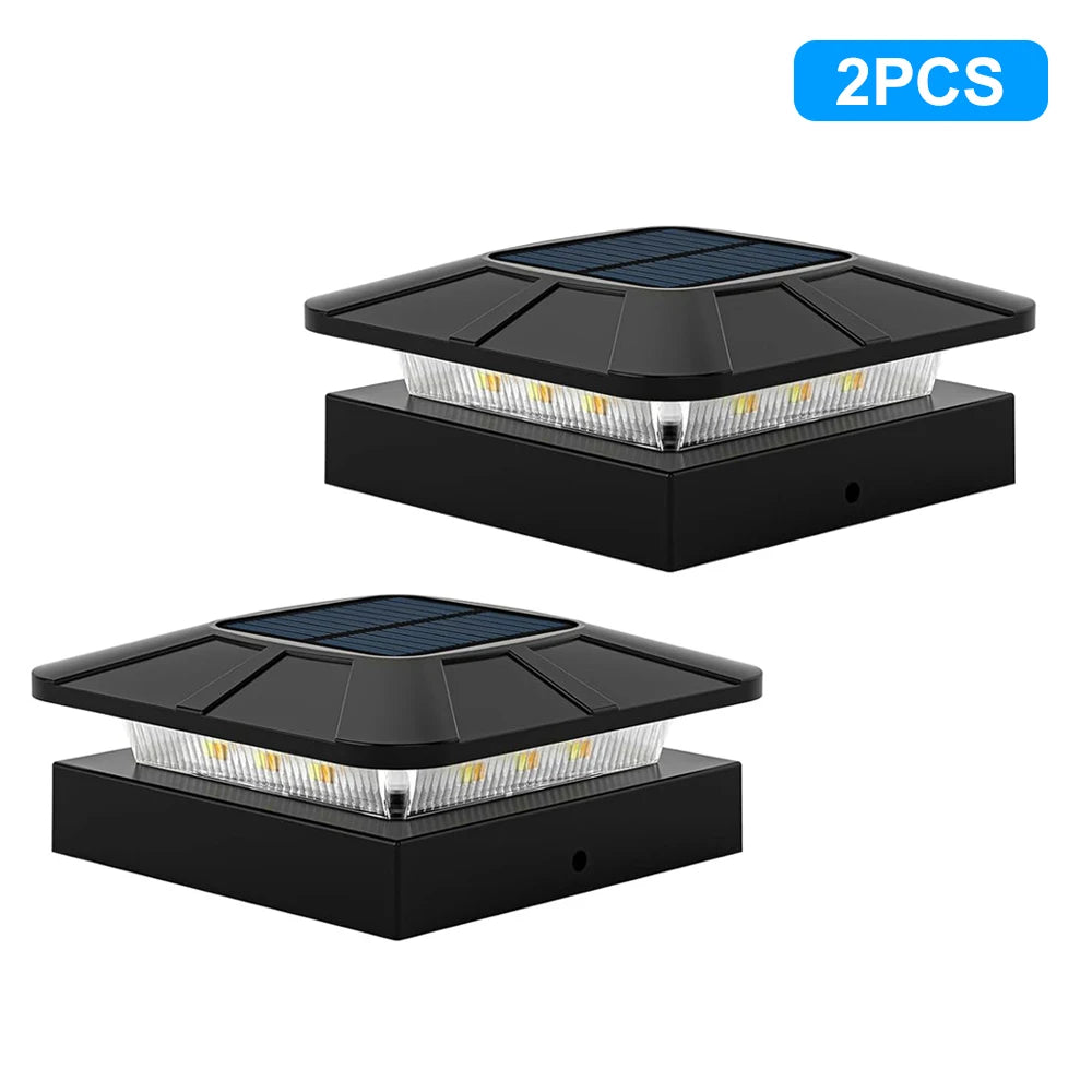 Solar Post Cap Lights Outdoor Waterproof LED Deck Lights With 2 Color Modes 4x4 Fence Posts Light For Patio Garden Yard Decor