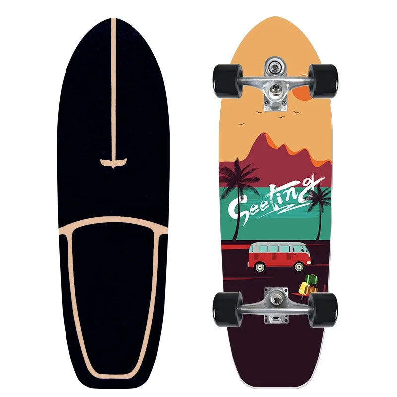 Monopatín de surf individual CX7 de arce para carving, cruiser, longboard, para pumping, deportivo y genial
