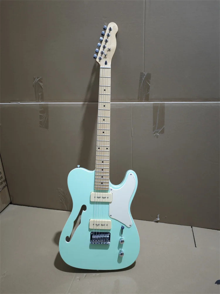 Guitarra eléctrica hueca de 6 cuerdas con pastillas pasivas SS 1V1T3W, 20 trastes, cuerpo de caoba y mástil de arce