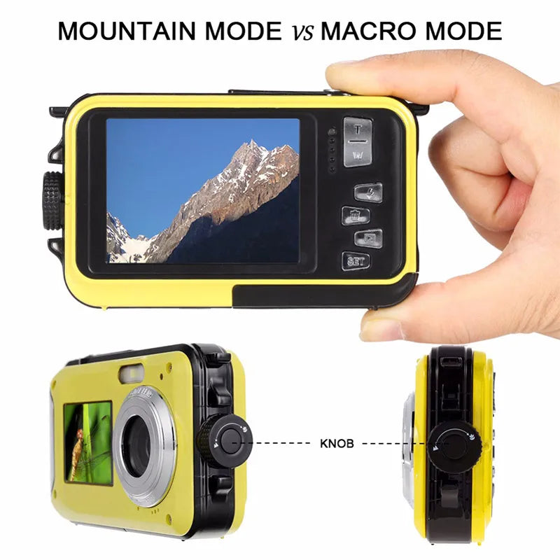 Cámara Digital de alta definición, impermeable, subacuática, pantalla Dual de 48 millones de píxeles, cámara Digital de punto y disparo, cámara Vlog