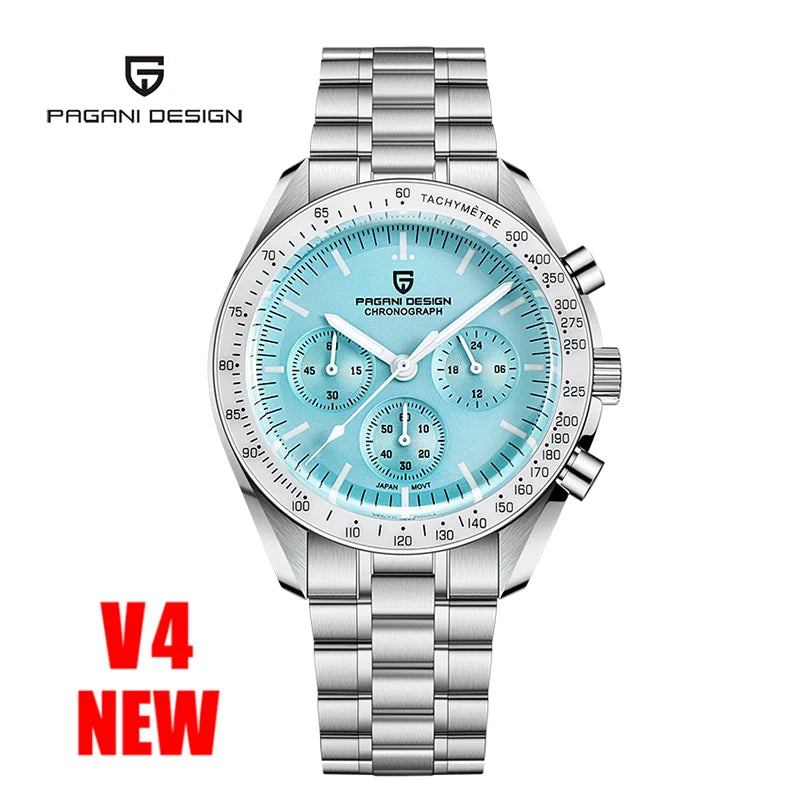 PAGANI DESIGN PD1701 Gold Luxury Men's Watches Quartz Wristwatches Chronograph VK63 Watch For Men AR Sapphire Mirror Clock Gifts