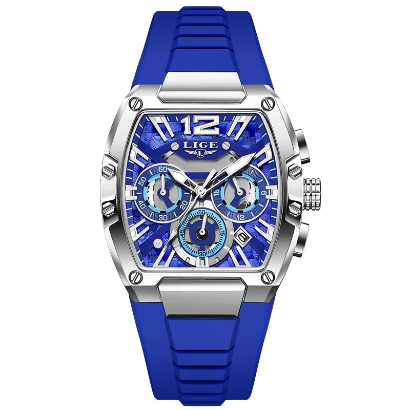 Reloj de lujo para hombre LIGE 2026, resistente al agua, de silicona, luminoso, con calendario y cronógrafo, reloj de cuarzo para regalo de Halloween