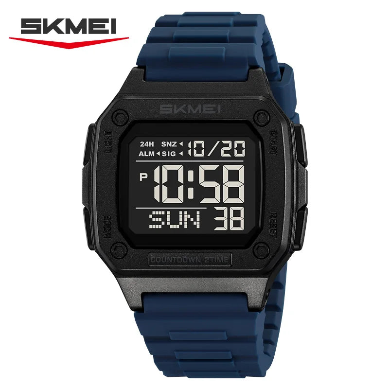 SKMEI 2456 New Outdoor Sport Digital Watch for Men Waterproof Mens LED Digital Electronic Wristwatch Display Clock Reloj Hombre