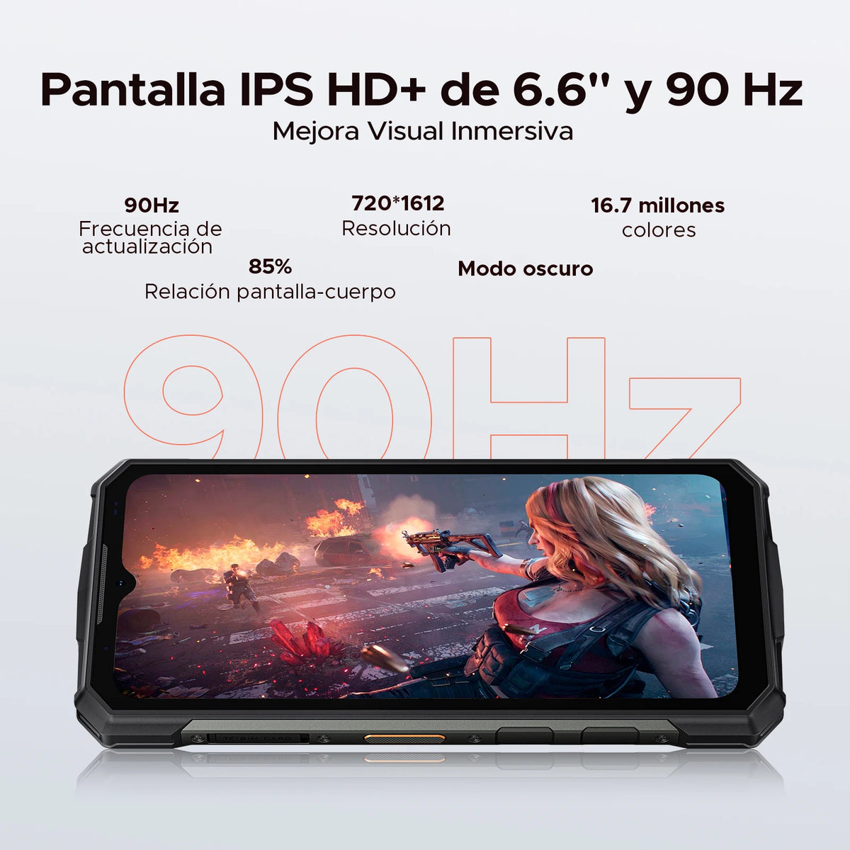 Teléfono resistente DOOGEE Fire 5, batería grande de 13000mAh, pantalla HD+ de 6.6'', 13MP+8MP, 12GB 64GB, NFC, smartphone con Android 16