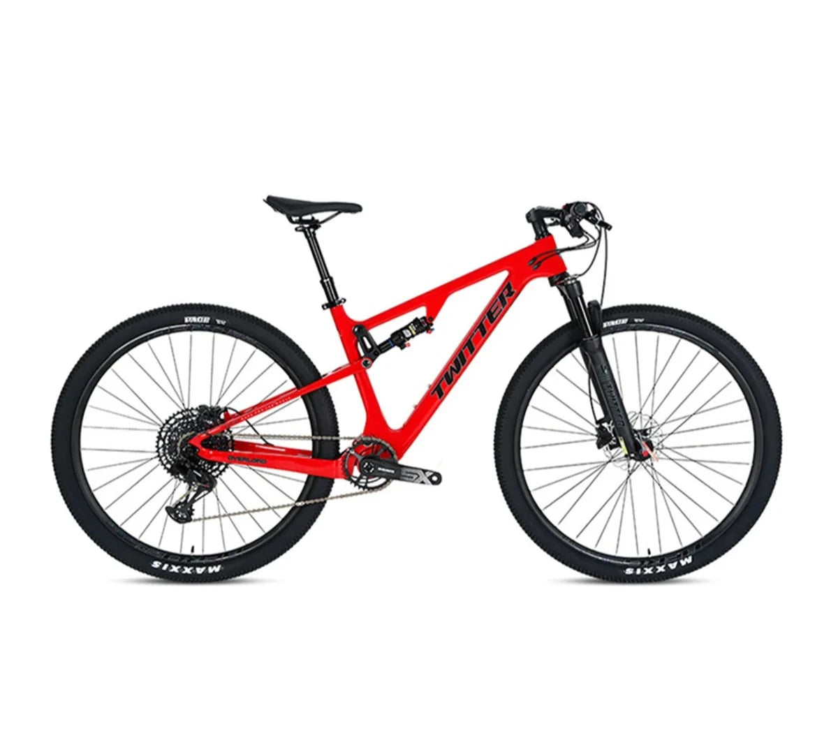 Bicicleta de montaña de fibra de carbono 2026 TWITTER OVERLORD, Electronic Variable Di2 XTR M9250 de 12 velocidades, suspensión trasera T900, frenos de disco hidráulicos AM
