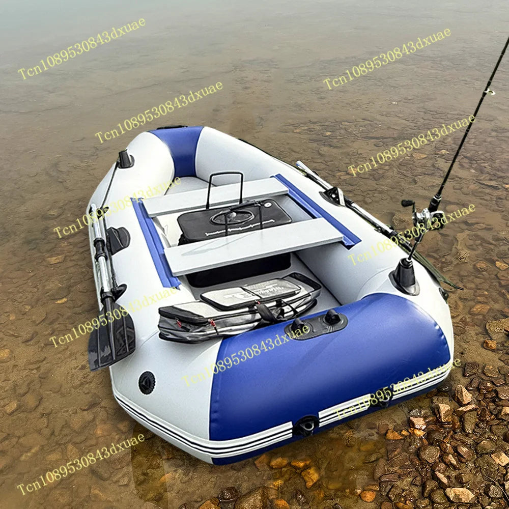 Kayak de Pesca Inflable de PVC para 3 Personas, 230 cm, Resistente al Desgaste, Canoa con Piso Inflable y Todos los Accesorios