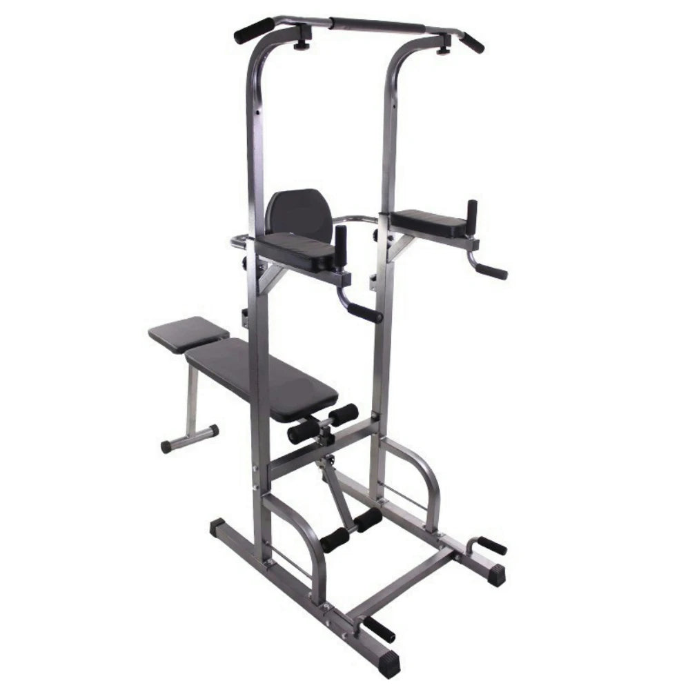 Estante de gimnasio multifunción, estación de inmersión de torre eléctrica con banco de pesas, barra de dominadas, ejercicio Abdominal para entrenamiento de fuerza en gimnasio en casa