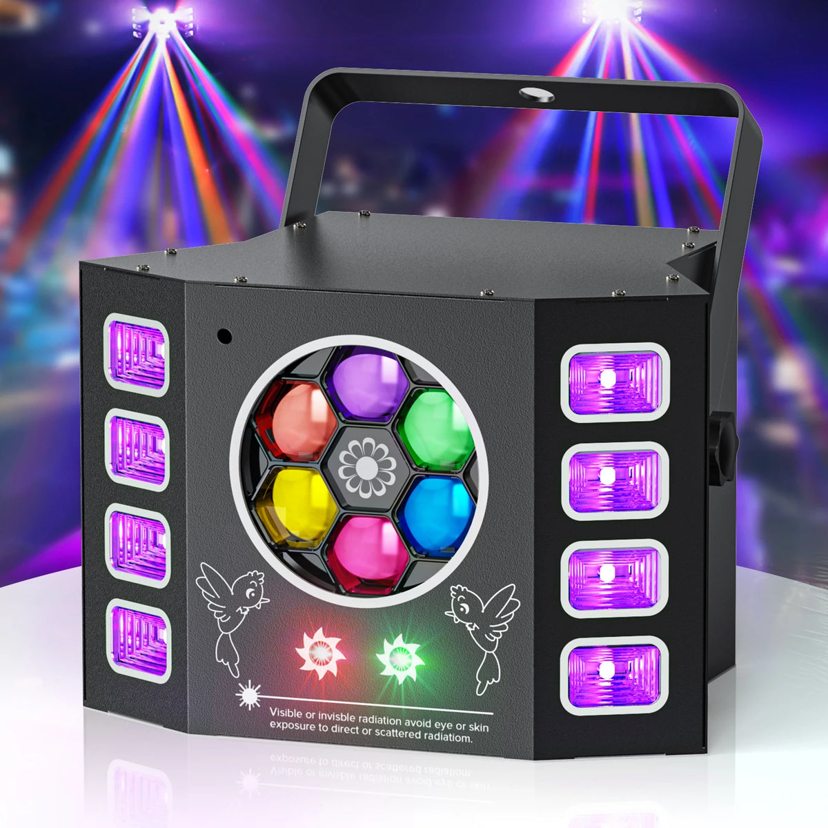 Luz de escenario estroboscópica U'King Bee Eye de 100W, luz con efecto LED 4 en 1 RGBW, luz de efecto DJ DMX512 para discotecas, fiestas, karaoke, conciertos y clubes nocturnos