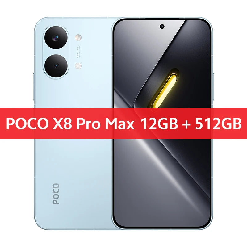 Versión global del smartphone POCO X8 Pro Max, procesador Dimensity 9500s, batería mAh, cámara principal de 50 MP, HyperCharge W, compatible con NFC