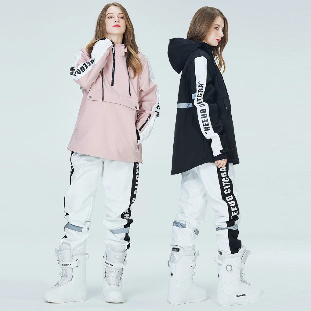 Traje de esquí para mujer, mono de esquí para deportes al aire libre, chaqueta de Snowboard para hombre, traje de salto cálido, ropa de invierno impermeable, monos, abrigo con capucha