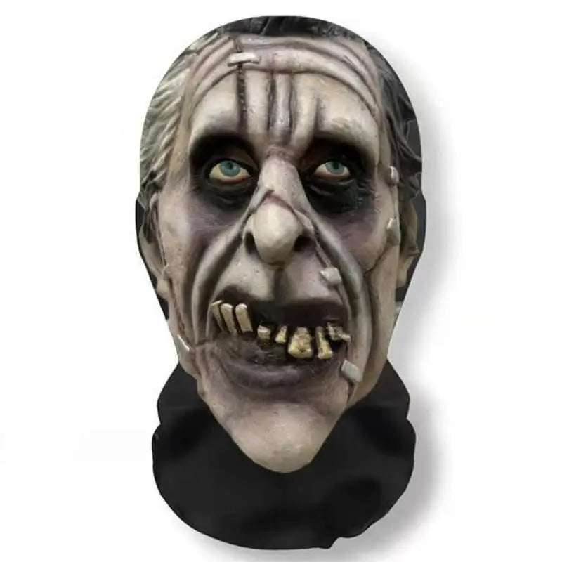 1 unidad de cubrecabeza con estampado de calavera de Halloween, máscara facial transpirable y protectora contra el sol con visibilidad, cubrecabeza para fiestas y festivales