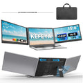 KEFEYA Extensor de Pantalla Triple para Portátil de 15.6 Pulgadas FHD 1080P, 178 °   Monitor portátil de aleación de aluminio con pantalla de gran tamaño, 60 Hz, baja emisión de luz azul, 180. °   Rotación, Plug & Pla