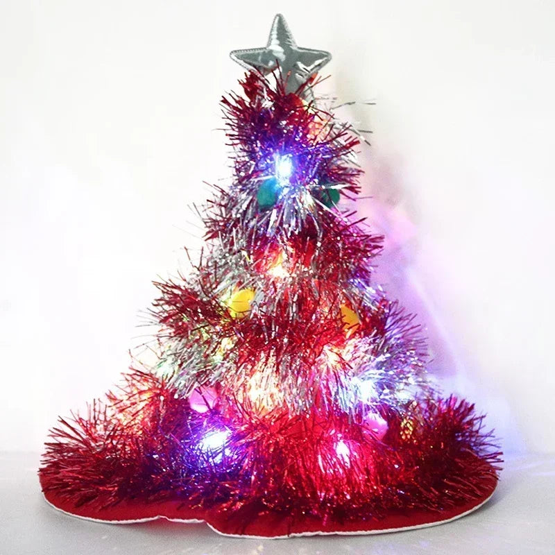 Rojo verde chica mujeres adultas resplandeciente luz LED tutú falda árbol sombrero elfo fiesta disfraz regalo de cumpleaños boda Festival Navidad