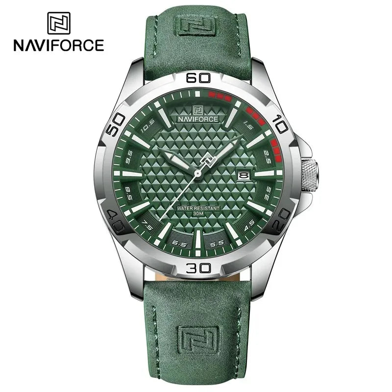 Reloj de pulsera para hombre NAVIFORCE de alta calidad, popular, de cuarzo, estilo casual, deportivo, de lujo, para negocios, con correa de piel
