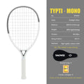 Raqueta de tenis ultraligera de carbono completo TYPTI MONO Pro 200g sin encordar 10x11 285mm Balance Quiet Mini con marco hueco triangular plateado