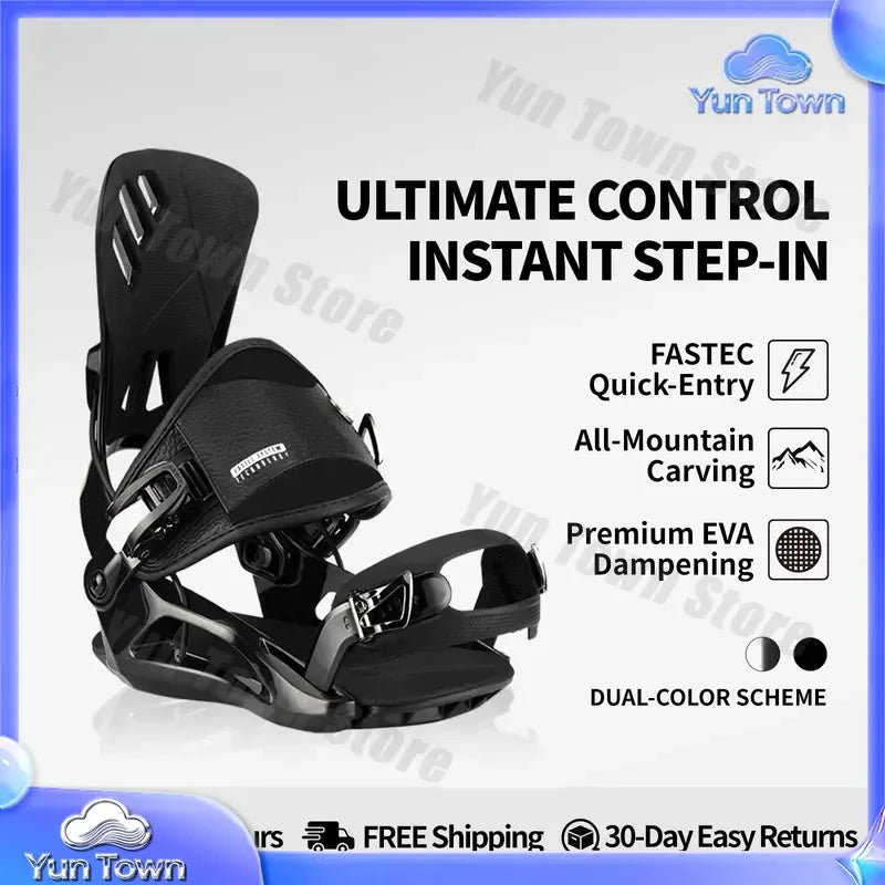 Fijaciones de Snowboard para Step-In, Dureza Media 7-8, Carbono, PU, Amortiguación EVA, Ligeras, para Riders Avanzados
