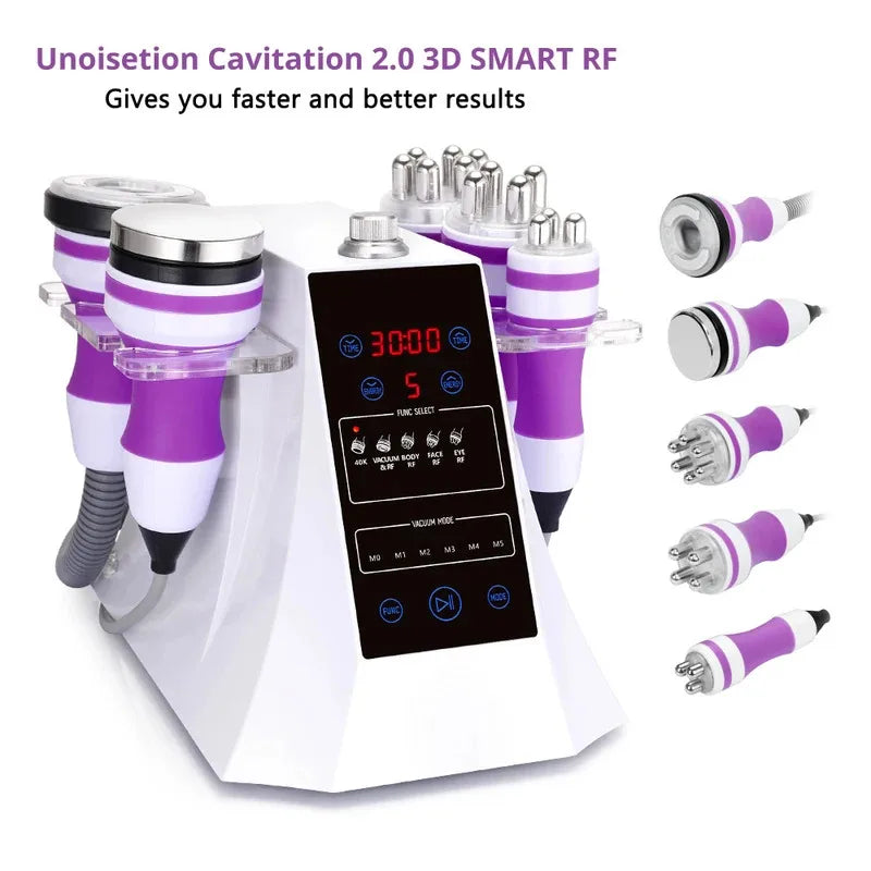 2025 5 en 1 Máquina de Cavitación Ultrasónica 40K Vacío Pérdida de Grasa Moldeadora Corporal Elimina Arrugas Dispositivo de Belleza Refared Uso en Casa Anti Ce