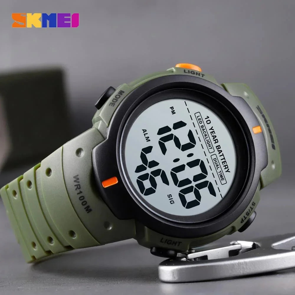 SKMEI 1560 Electronics Sports Wristwatches Mens 10Bar Waterproof Military Digital Stopwatch Watches For Men Relojes Para Hombre