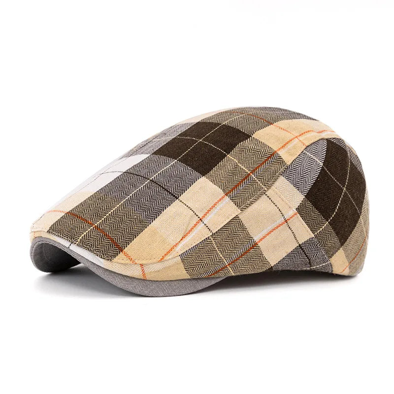 Boina de cuadros colorida para hombre y mujer, gorro artístico de estilo vanguardista, diseño fino, gorra tipo vendedor de periódicos retro británica para primavera y otoño