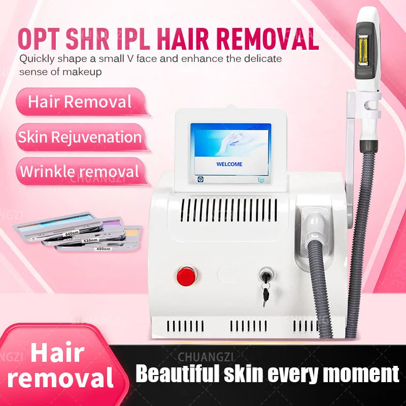 Máquina IPL OPT Portátil para Rejuvenecimiento de la Piel y Depilación, Tecnología E-Light para Salones de Belleza