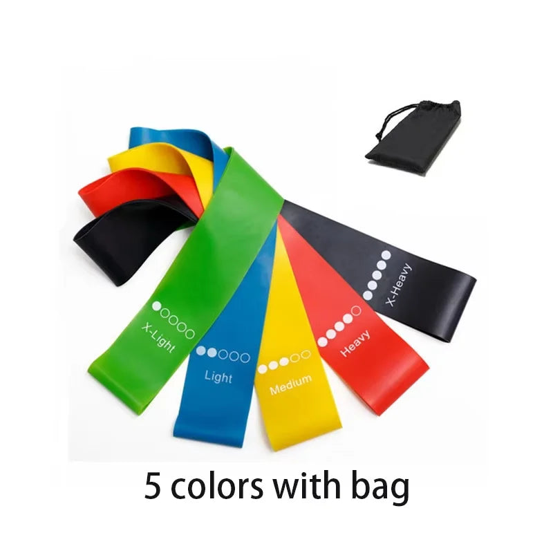 Juego de 5 Bandas de Resistencia de TPE, Bandas Elásticas de Goma para Entrenamiento de Fuerza, Expansor para Ejercicios de Yoga, Equipo de Gimnasio, Pilates Portátil
