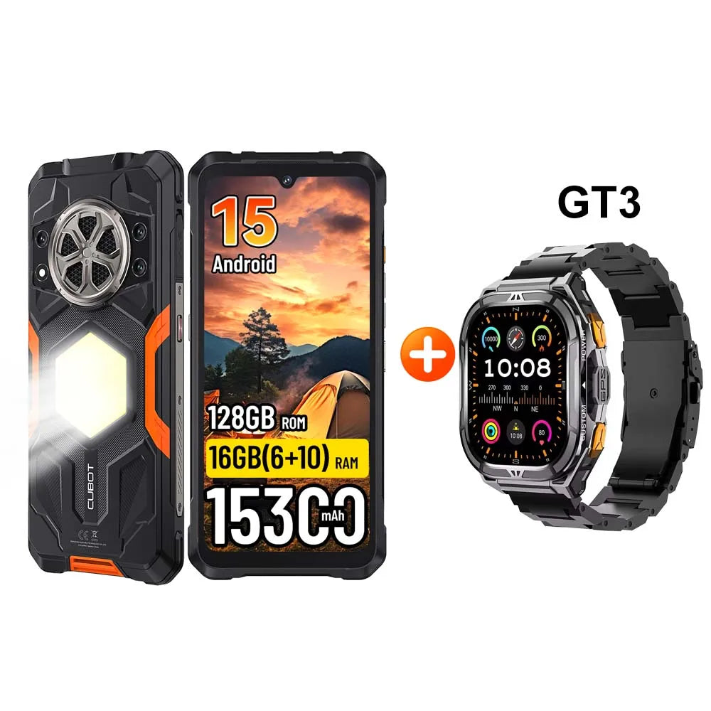 [Envío desde Polonia] CUBOT KingKong Power 5 Smartphone resistente Android 15 15300mAh 6.88" 16GB RAM (6+10) 128GB ROM Luz para acampar