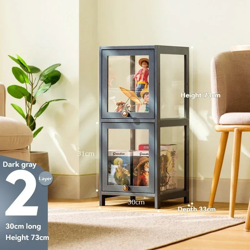 Vitrina hecha a mano, vitrina transparente a prueba de polvo con imitación de vidrio, caja de almacenamiento acrílica para juguetes Lego, estante para libros