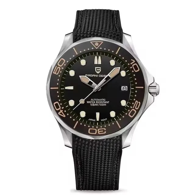 Reloj de lujo mecánico PAGANI DESIGN, bisel de cerámica, cristal de zafiro, fecha, luminoso, movimiento japonés, reloj de acero inoxidable para hombre